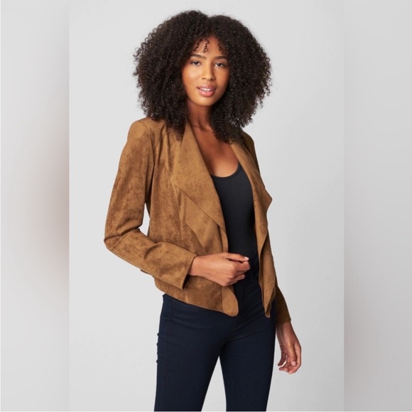 Blank NYC Jackets & Blazers - NWT Blank NYC Coco Nonstop Faux Suede Open Front Jacket In Size XS Brown Moto